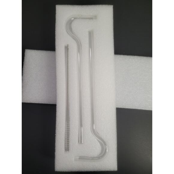 NIB Reusable Anti Lip Wrinkle Glass Straw and 1 brush Set of 2 - Picture 2 of 5